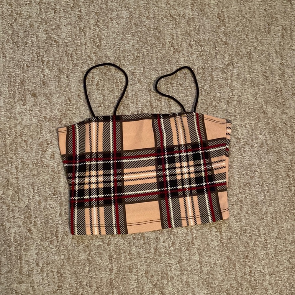 Girls Crop top, plaid.